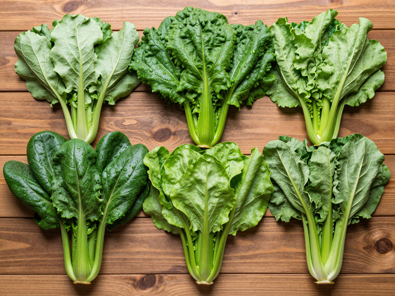 Fresh green vegetables arranged for daily variety